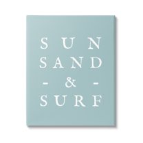 Stupell Industries Sun Sand & Surf Phrase Inspirational Painting Gallery Wrapped Canvas Art Print Wall Art, 16 x 20