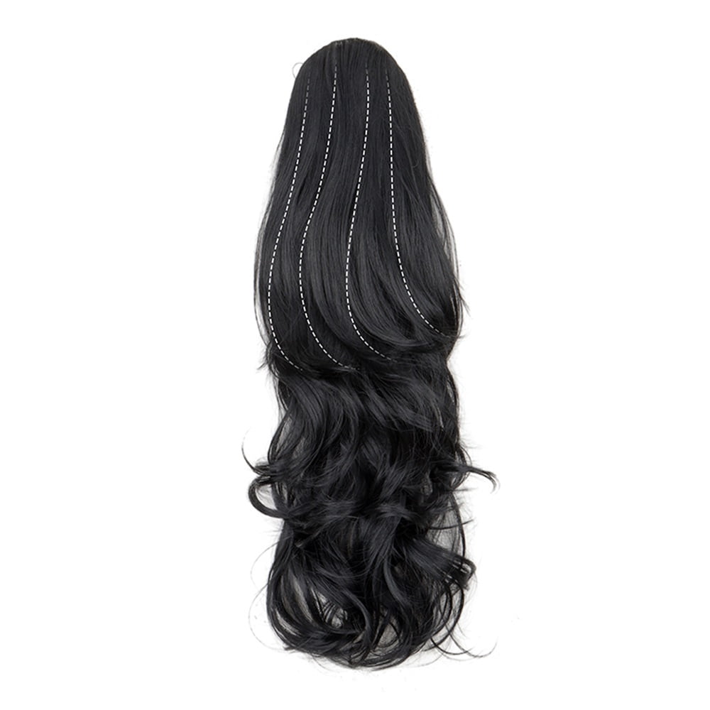 Drawstring Ponytail Hair Extension 22Inch Long Curly Layered Synthetic Fake Pony Tail Hairpieces for Women