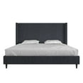 thumbnail image 4 of DHP Eveline Upholstered Platform Bed Frame with High Wingback Headboard, King, Textured Dark Blue Canvas, 4 of 20