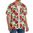 thumbnail image 2 of Sikiie Rose Flowers Men's Wrinkle Free Untucked Cuban Shirt Business Casual Button Down Shirts Short Sleeve ShirtMedium, 2 of 5