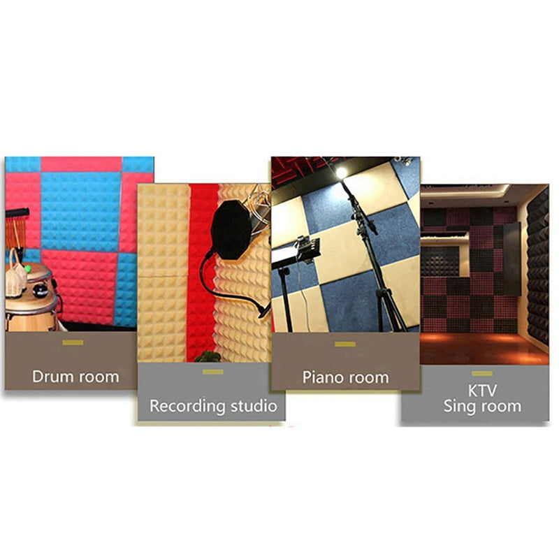 Acoustic Foam Panels 12 Pcs, Soundproof Wall Panels 30x30x5cm, High Density Sound Absorbing Panel for Walls White