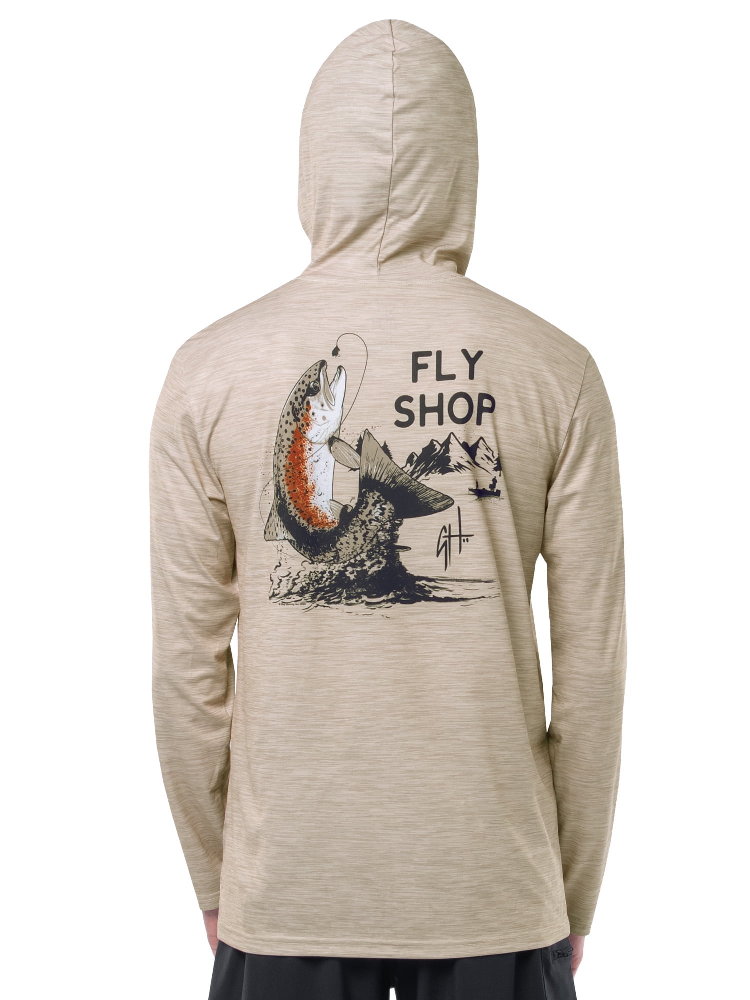 GH BY GUY HARVEY Men's Long Sleeve Sun Protection Cutthoat Trout Hoodie
