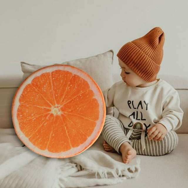 Coussin Rond en Forme de Tranche de Fruit, Coussin Moelleux Rembourré en Éponge pour la Maison, le Camping et l'Utilisation en Tente, Coussin de Sol Polyvalent pour la Décoration du Salon et de la Chambre