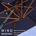 thumbnail image 4 of PURPLE LEAF  10 ft Square Wood Pattern Patio Cantilever Umbrella with Base Cream, 4 of 5