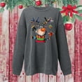 thumbnail image 5 of Towmus Christmas Shirts for Women Casual Long Sleeve Shirt Round Neck Sweatshirts Xmas Cute Elk Loose Fit Pullover Tops, 5 of 6