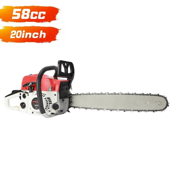 Aqmeifen 20" Gas Chainsaw 2-Stroke 58CC Cordless Chainsaw 3.2HP for Farm, Garden and Ranch for Cutting Wood