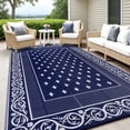 thumbnail image 3 of Findosom 6'x9' Blue Large Outdoor Rug Outdoor Mat RV Outdoor Rug Reversible Plastic Straw Area Rug Mat Camping Rugs Waterproof Floor Mat and Rug for RV,Patio,Backyard,Deck,Picnic,Beach,Trailer, 3 of 6