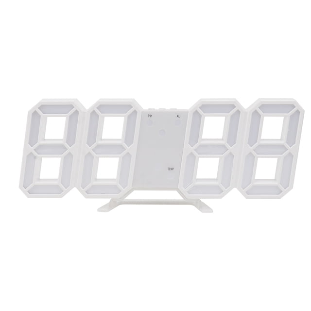 MasteelfCA Digital LED Clock Wall Mount Table Modern Clock for Living Room Bedroom Office (White LED Display)