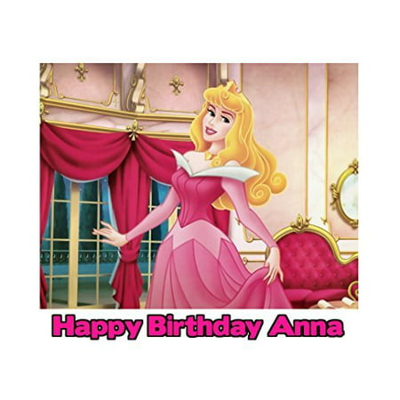 Sleeping Beauty Princess Aurora Image Photo Cake Topper Sheet Personalized Custom Customized Birthday Party - 1/4 Sheet - 76857