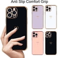 thumbnail image 7 of ZUKKASHAN for iPhone 13 Pro Max Case Cute Girls Silicone Heart Pattern Design Cases Fashion Plating Edge Ultra Thin Shockproof Protective Bumper Phone Case for iPhone 13 Pro Max, 7 of 7