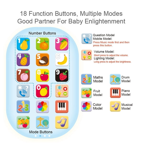 TD® Simulation intelligente musique téléphone portable enfants multifonction éducation précoce puzzle jouet apaisant cadeau de Noël