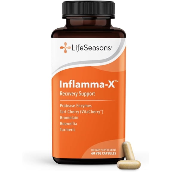 Lifeseasons Inflamma-X - Inflammation Support Supplement - Turmeric Boswellia & Bromelain - Soothes Aches & Chronic Discomfort - Reduces Swelling & Inflammatory Compounds - 60 Capsules