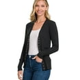 thumbnail image 4 of Womens V Neck Snap Button Long Sleeve Knit Cardigan, 4 of 5