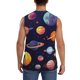 thumbnail image 4 of Fotbe Space Planet Men's Camiseta sin Mangas Estampada para Hombres, Playera Casual para Gimnasio, Entrenamiento, Playa-3X-Large, 4 of 7