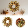 thumbnail image 2 of Large 21.6 Inch Fall Wreath with Pumpkins - Autumn Front Door Wreath with Oak Leaves and Berry Branches for Thanksgiving Halloween Farmhouse Outdoor Indoor Decor, 2 of 9