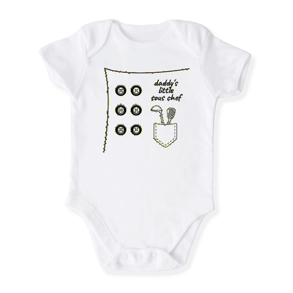 Daddy's Little Sous Chef Baby Bodysuit, Newborn Outfit, Baby Clothes, Gift for Children 0-3m White