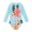 Blue, variant on Little Girl Rashguard Swimsuit,Long Sleeves One-Piece Swimsuits ,Sizes 2-8Y
