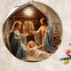 thumbnail image 4 of Corona de Belén de Navidad - Decoración religiosa acrílica para árbol y hogar - adorno colgante de 8x8 cm, 4 of 9