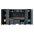 thumbnail image 5 of HPDMC 9-Piece Garage Shop Tool Storage Cabinet Set with Pegboard and Wooden Work Top 24 Gauge Steel Tool Chests & Garage Mounted Storage Systems - Black+Gray, 5 of 10