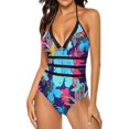 thumbnail image 2 of NICKSUN Maillot de Bain une Pièce pour Femmes Contrôle du Ventre Maillot de Bain Modeste Col en V, 2 of 7