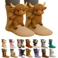 thumbnail image 7 of 3D Knit Animal Socks for Unisex – Cute Cozy Hand-Crochet Floor Socks, 3D Funny Winter Warm Socks with Panda, Black Cat, Koala, Capybara, Raccoon, Sloth, Cow & More, 7 of 7