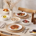thumbnail image 4 of MALACASA Ceramic Dinnerware Set 16-Piece, Service for 4, Plates Bowls Set Dinner Plates Microwave Dishwasher Safe, White, Series MINA, 4 of 8