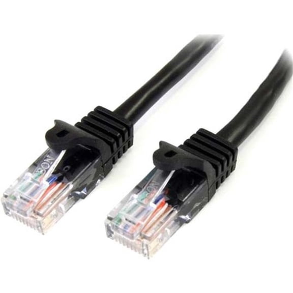 StarTech.com 10m Black Cat5e Patch Cable with Snagless RJ45 Connectors, Long Ethernet Cable, 10 m Cat 5e UTP Cable