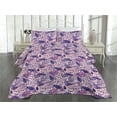 thumbnail image 2 of Ambesonne Leafy Design Quilted Coverlet 3 Pcs, Purplish Tone Leaves, Queen Size, Fuchsia Dark Lavender, 2 of 4