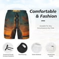thumbnail image 3 of Haiem Sunset Prairie Meditating Horse Mens Swim Trunks with Compression Liner 2 in 1 Swimming Shorts Stretch Swimwear Quick Dry,Board Shorts-Small, 3 of 9