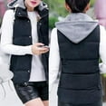 thumbnail image 4 of Coats Women Jackets Casual Autumn Winter Sleeveless Warm Thicken Hooded Cotton Waistcoat Vest Women Clothing, 4 of 12