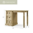 thumbnail image 3 of OS Home and Office Furniture Cottage Series Wood Vanity/Desk in Corona Brown, 3 of 8