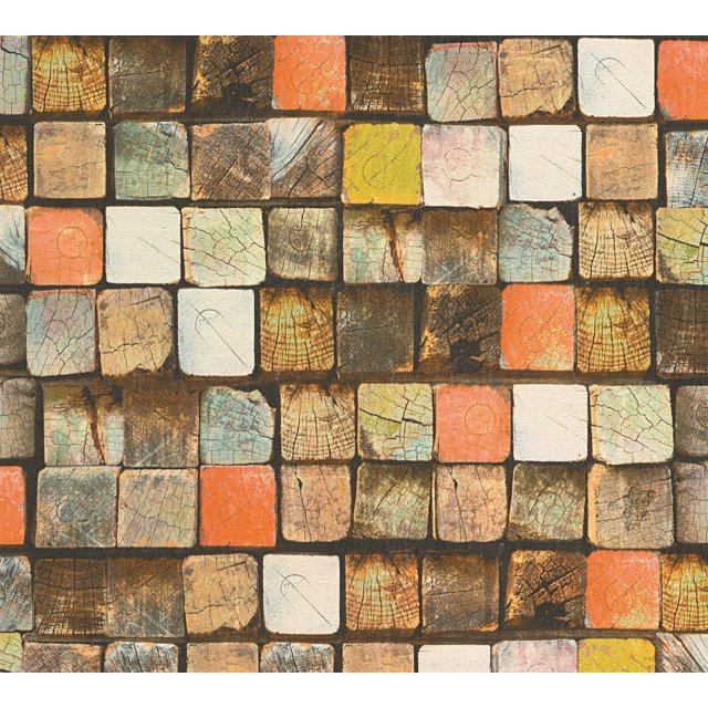 Best OF Wood'n Stone - Rouleau de Papier Peint Coloré en Pierre de Bois Moderne