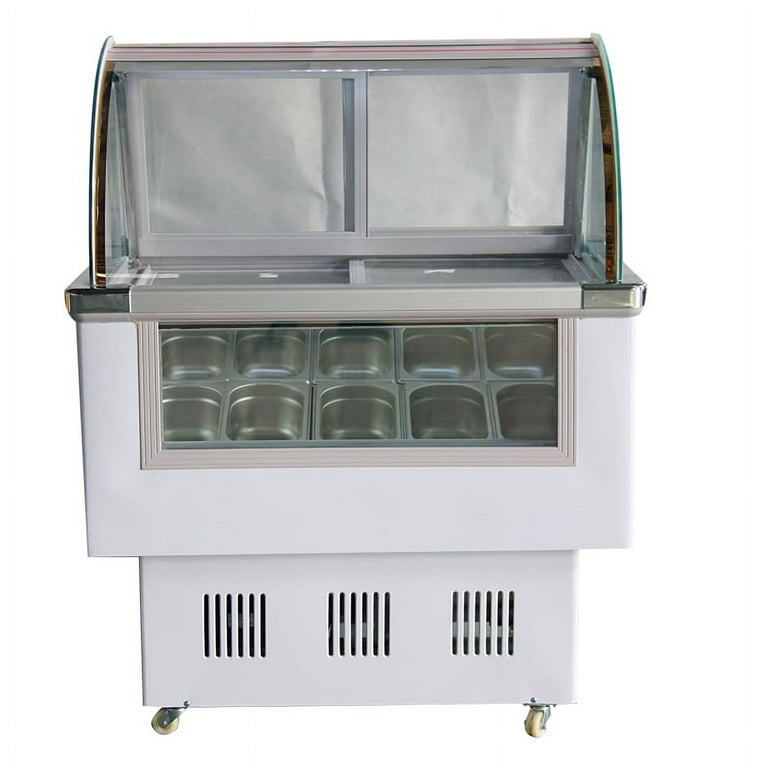 Koolmore 50 in. 8 Tub Ice Cream Dipping Cabinet Freezer - 13 Cu. ft.