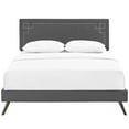 thumbnail image 4 of Modway Ruthie Queen Fabric Platform Bed with Round Splayed Legs in Gray, 4 of 6