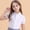 #1-White3, variant on YaEYa Girls Button Down Shirts Preppy School Uniform Blouse Short Sleeve Collar Neck Solid Color Breathable Soft Cotton Tee Tops