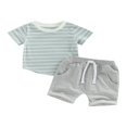 thumbnail image 1 of OUSITAID T-shirt à Manches Courtes à Manches Courtes avec Short à Taille Élastique pour Bébé, 1 of 9