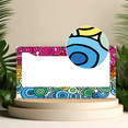 thumbnail image 2 of 1 Pcs Colorful Concentric Circles License Plate Frame, License Plate Cover for Car Decorative Parts, Aluminum License Plate Bracket Holder Rust-Proof for US Standard Car, 2 of 9