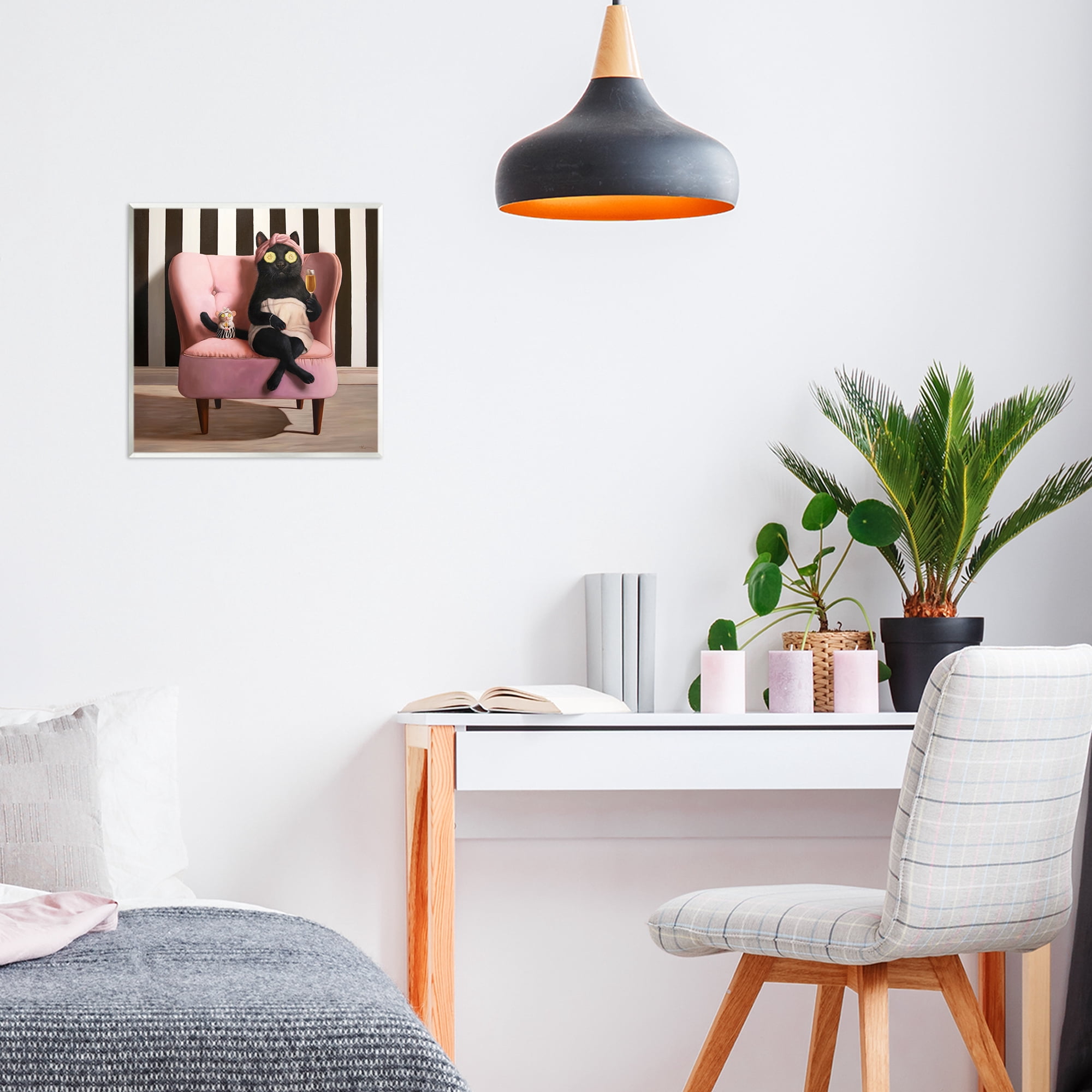 Stupell Industries Pamper Party Cat Wall Plaque Art, design by Lucia Heffernan