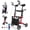 RED, variant on 2 in 1 Rollator Walker & Transport Chair for Seniors,19.8LB Lightweight Foldable Rolling Mobility with Padded Seat,450lbs Capacity