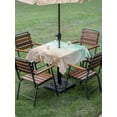 thumbnail image 4 of Outdoor Tablecloth with Umbrella Hole for Patio/Picnic/Party/Camping, Green Ombre Coastal Waterproof Table Cloth Square Cover Washable, Sea Nautical Summer Beach Starfish Coral (60"x 60"), 4 of 8