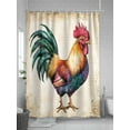 thumbnail image 5 of Rooster Shower Curtain, Farm Chicken Rustic Animal Waterproof Shower Curtain Set with 12 Hooks Lightweight Washable Fabric Shower Curtains for Bathroom 36x72 Inches, 5 of 6