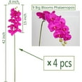 thumbnail image 2 of 9 Heads Artificial Phalaenopsis Flowers Artificial Orchid Flowers 4 inch Stem Plants for Home Décor (Purple), 2 of 5