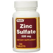 Rugby Zinc Sulfate 220 mg Tablets - Made with Zinc Sulfate Heptahydrate - Dietary Supplement - 100 Tablets