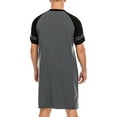 thumbnail image 6 of DODOING Mens Sleep Shirt Sleepwear Raglan Sleeve Nightshirt Patchwork Long Button Loose Pajama Casual Sleepshirt Homewear, 6 of 8