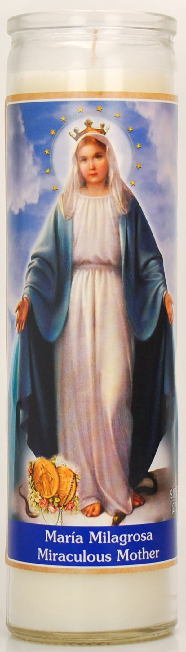 Prayer Candle Maria Milagrosa White Wax, 8 Inch - Walmart.com