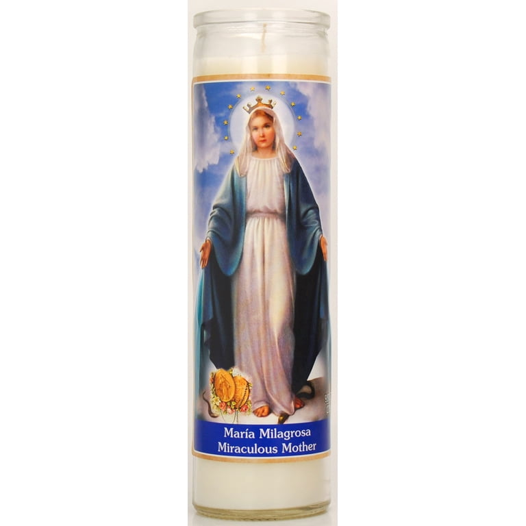 2 pack) Prayer Candle Maria Milagrosa White Wax, 8 Inch - Walmart.com