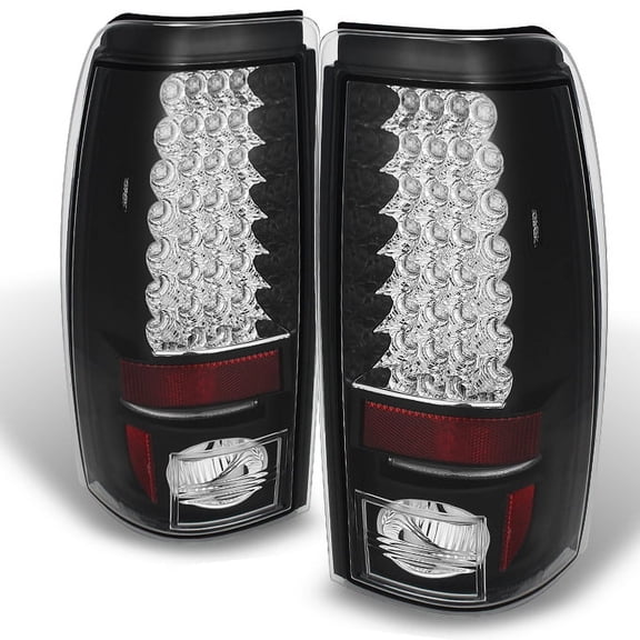 AKKON - For 1999-2002 Chevy Silverado 1500 2500 Pickup Black Bezel LED Tail Lights Rear Brake Driver Passenger Side