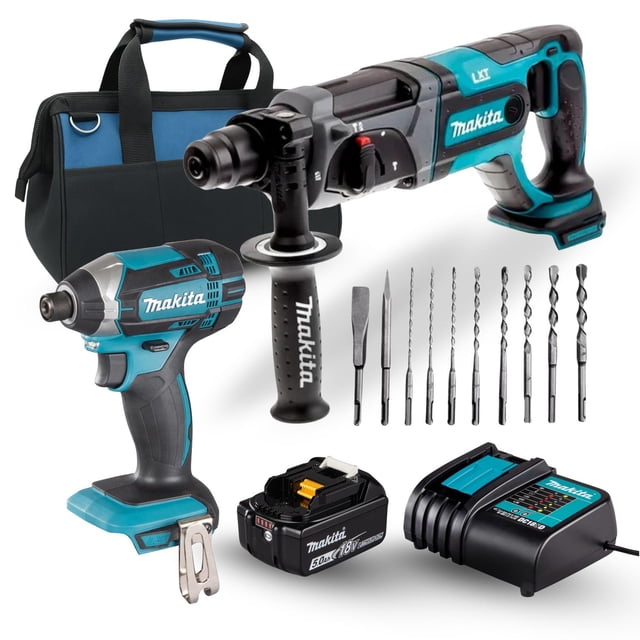 Rotomartillo Makita Cincelador Sds Plus 18v + Impacto +Accs.