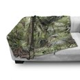 thumbnail image 3 of Forest Soft Flannel Fleece Throw Blanket, Foliage Tropical Jungle South American Growth Untouched Nature Vegetation, Cozy Plush for Indoor and Outdoor Use, 60" x 80", Green Brown, by Ambesonne, 3 of 6