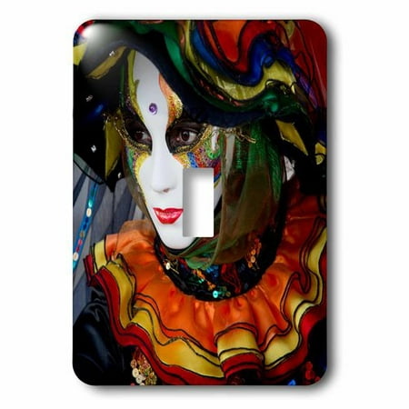 3dRose Venice Italy Close Up Carnival Participant Wearing Mask and Costume Socket Plate